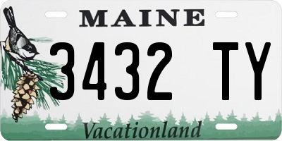 ME license plate 3432TY