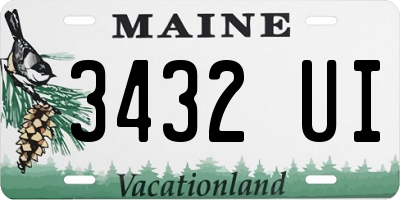 ME license plate 3432UI