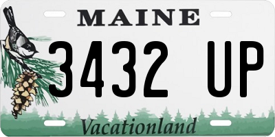 ME license plate 3432UP