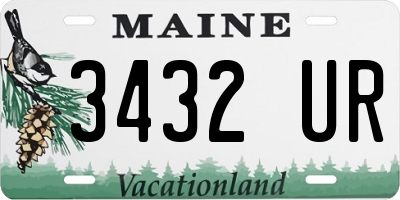 ME license plate 3432UR