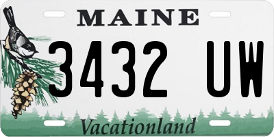 ME license plate 3432UW