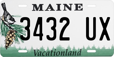 ME license plate 3432UX