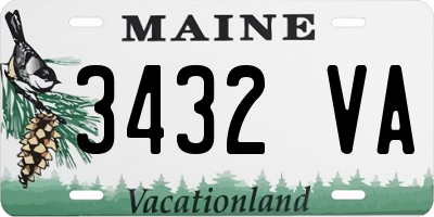 ME license plate 3432VA
