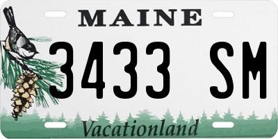 ME license plate 3433SM