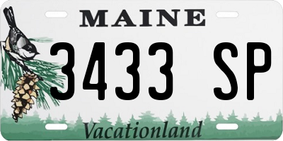 ME license plate 3433SP