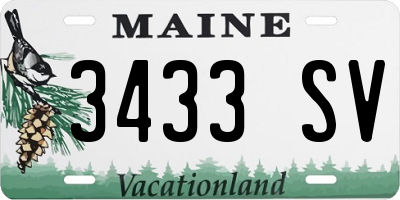 ME license plate 3433SV