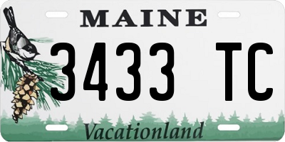 ME license plate 3433TC