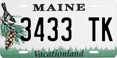 ME license plate 3433TK
