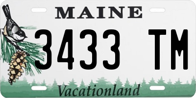 ME license plate 3433TM