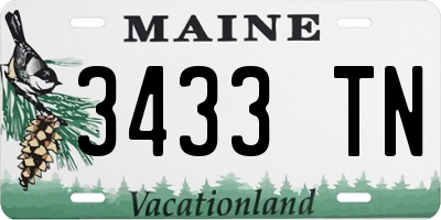 ME license plate 3433TN