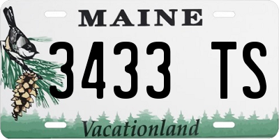 ME license plate 3433TS