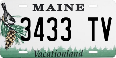 ME license plate 3433TV
