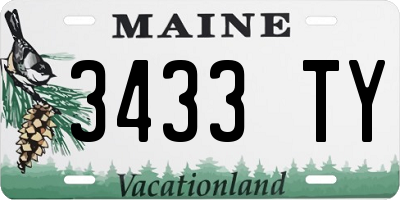 ME license plate 3433TY