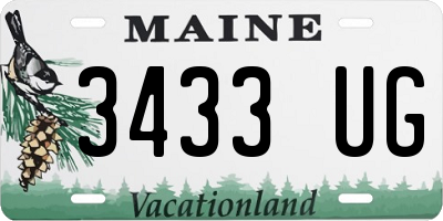 ME license plate 3433UG