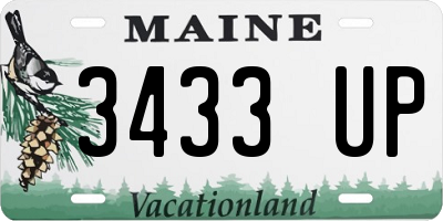 ME license plate 3433UP