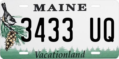 ME license plate 3433UQ