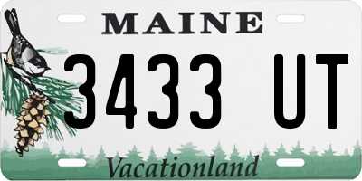 ME license plate 3433UT