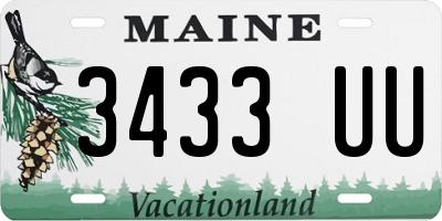 ME license plate 3433UU
