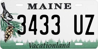 ME license plate 3433UZ