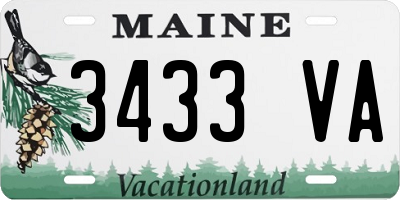 ME license plate 3433VA