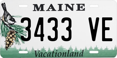 ME license plate 3433VE