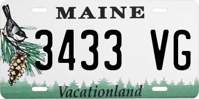 ME license plate 3433VG