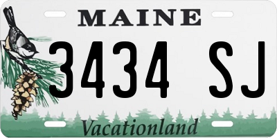 ME license plate 3434SJ