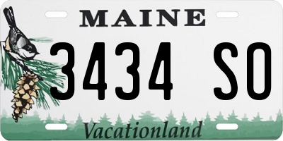 ME license plate 3434SO
