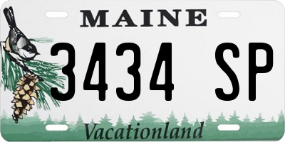 ME license plate 3434SP