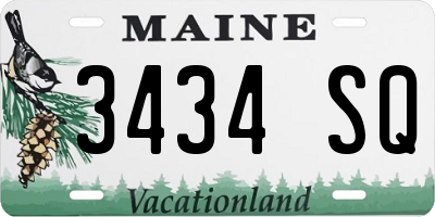 ME license plate 3434SQ