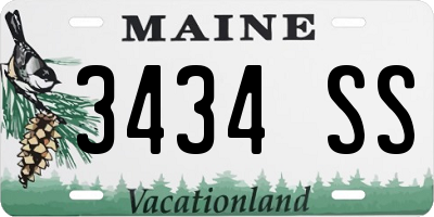ME license plate 3434SS
