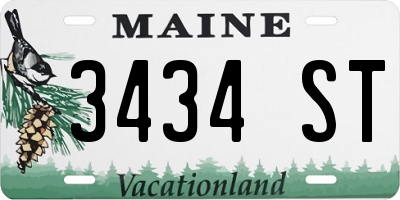 ME license plate 3434ST