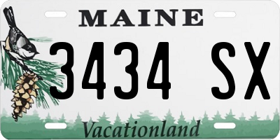 ME license plate 3434SX