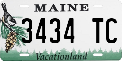 ME license plate 3434TC