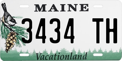 ME license plate 3434TH