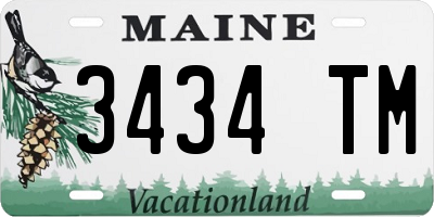 ME license plate 3434TM