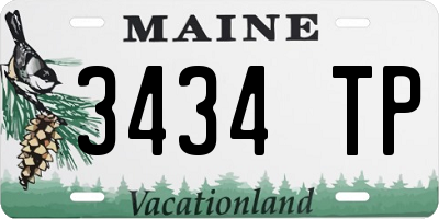 ME license plate 3434TP