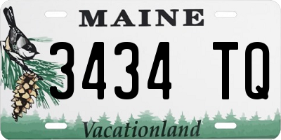 ME license plate 3434TQ