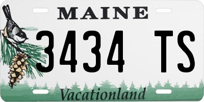 ME license plate 3434TS