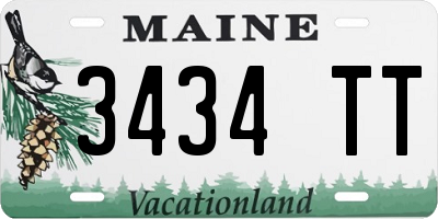 ME license plate 3434TT