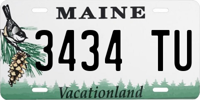 ME license plate 3434TU