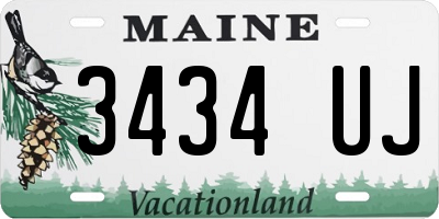 ME license plate 3434UJ