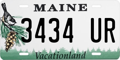 ME license plate 3434UR