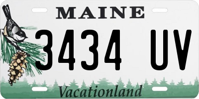 ME license plate 3434UV