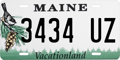 ME license plate 3434UZ