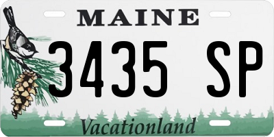 ME license plate 3435SP
