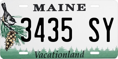 ME license plate 3435SY
