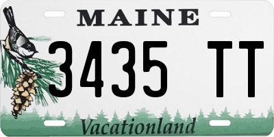 ME license plate 3435TT
