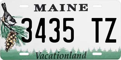 ME license plate 3435TZ
