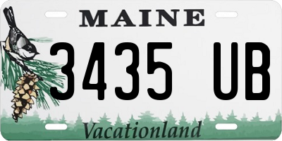 ME license plate 3435UB
